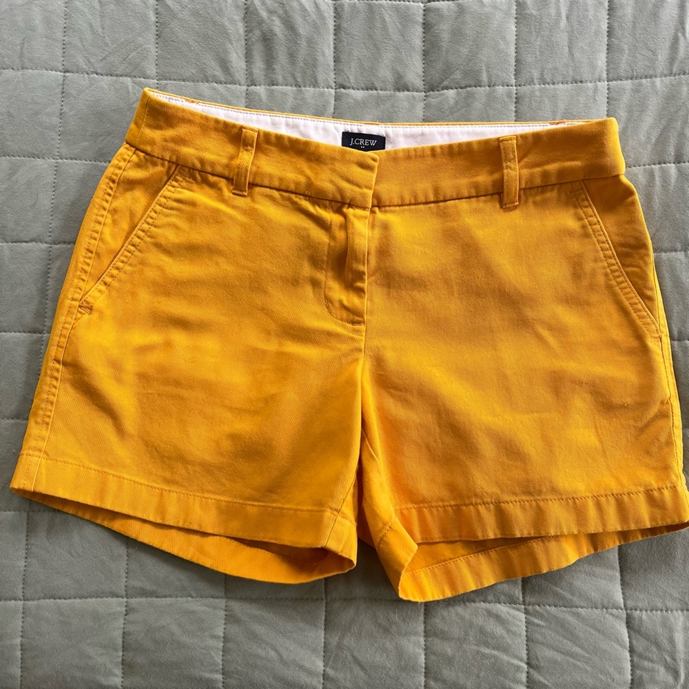 J. Crew 5" Classic Chino Marigold Yellow Shorts Size 4
